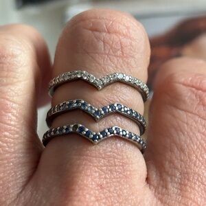 Designer Paige Novick 14K pavé Diamond stacked ring